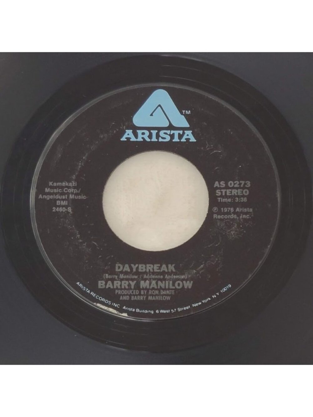 Barry Manilow - Daybreak / Jump Shout Boogie 45 rpm 7" Vinyl 1976 Arista AS 0273